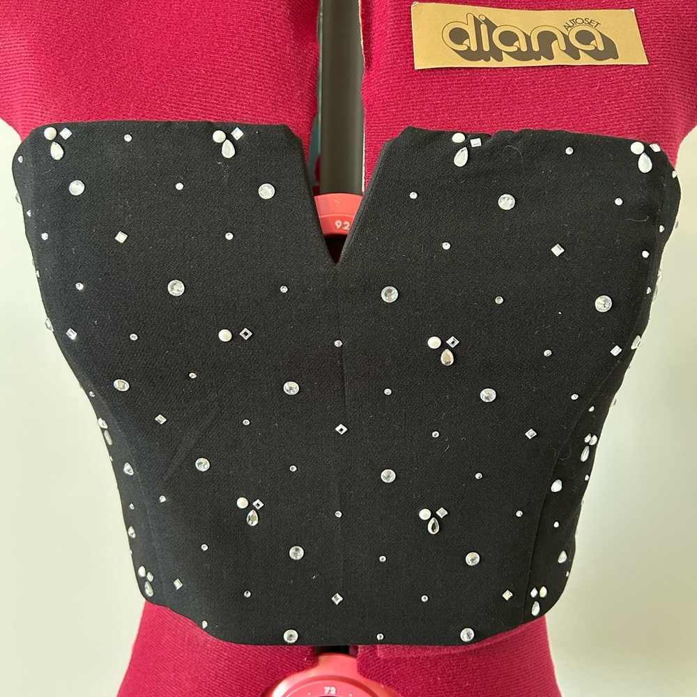Dynamite Black Bustier with Bead Accents